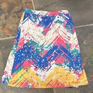 Colorful Chevron Print A-Line Skirt - Multicolor